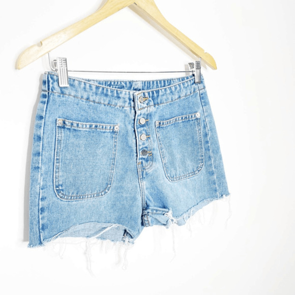 Vintage 00s Y2K Jordache 90s Button Fly Denim Cutoff Jean Shorts Stretch size 26 - Picture 2 of 9